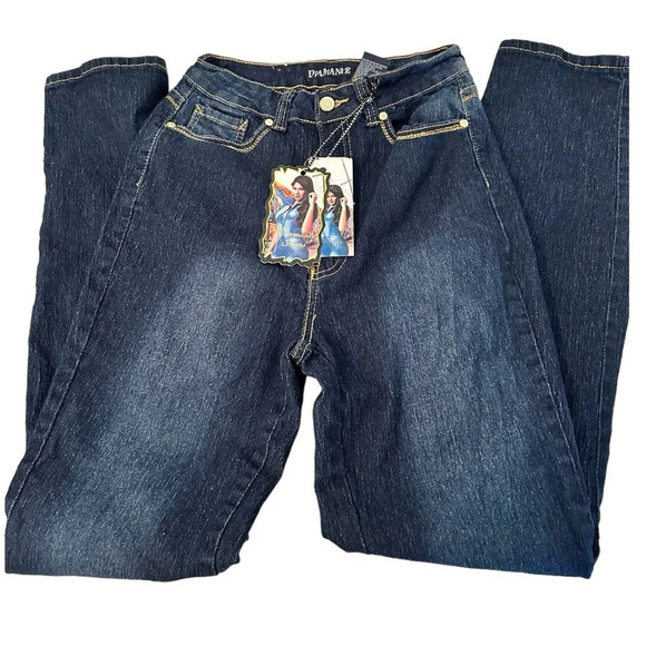 NWT Diamanté Ladies Blue Indigo Stretch Jeans - Picture 3 of 6